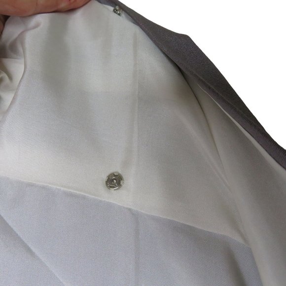 Japanese Kimono Silk Houmongi Vintage Solid Gray Embroidery 59in - Picture 8 of 10